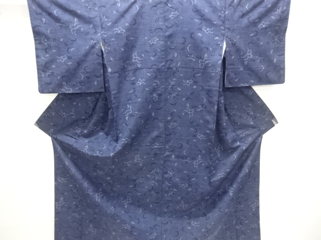 JAPANESE KIMONO / TSUMUGI / WOVEN FLOWER ARABESQUE